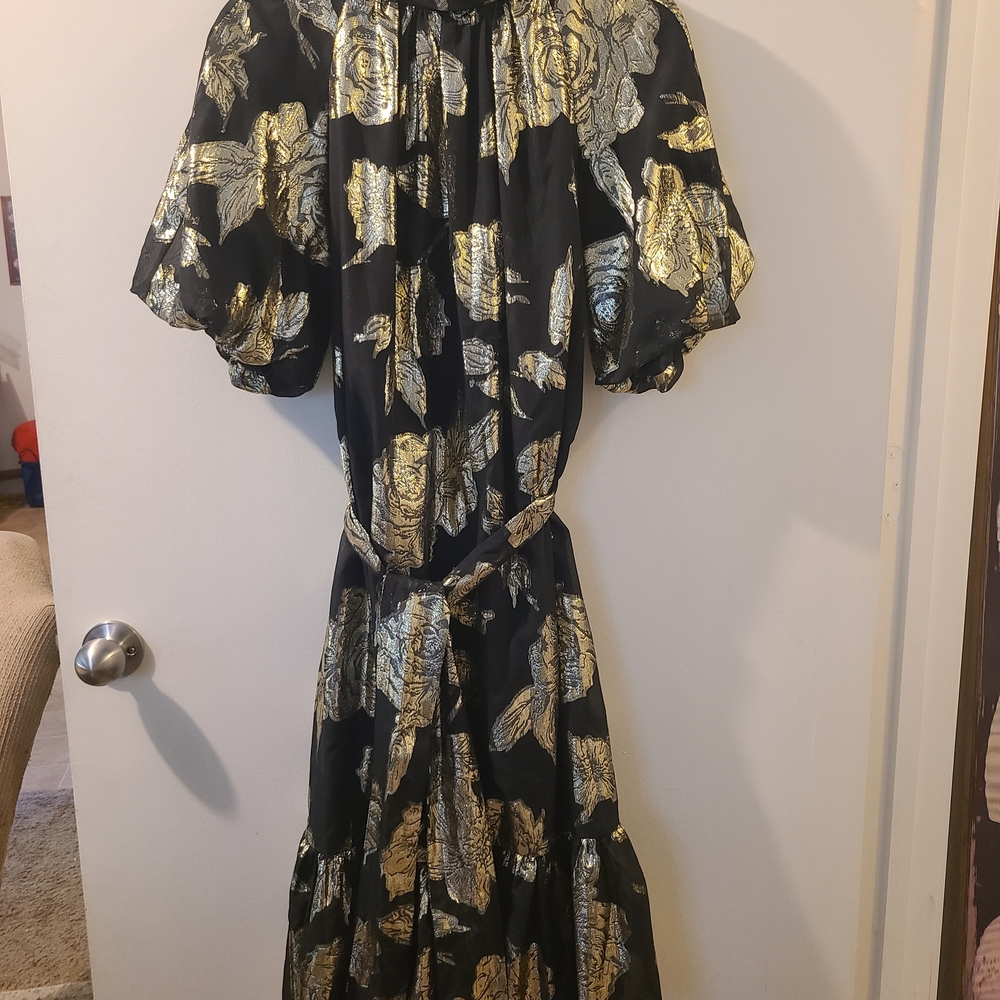 Alex Marie Black and Gold Maxi Dress - Picture 2 of 4
